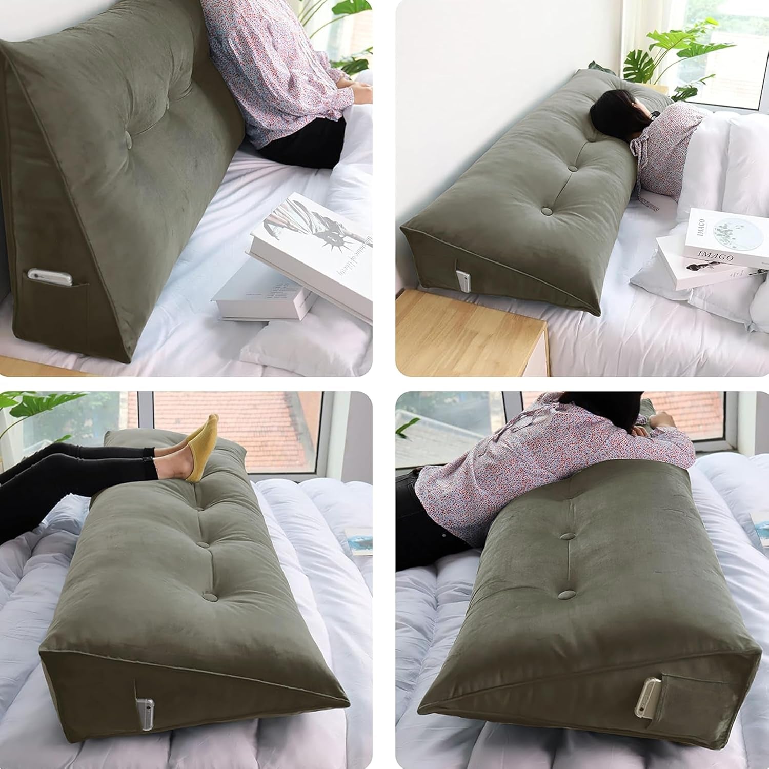  Wedge Pillow, King Triangular Headboard Pillow Bed 